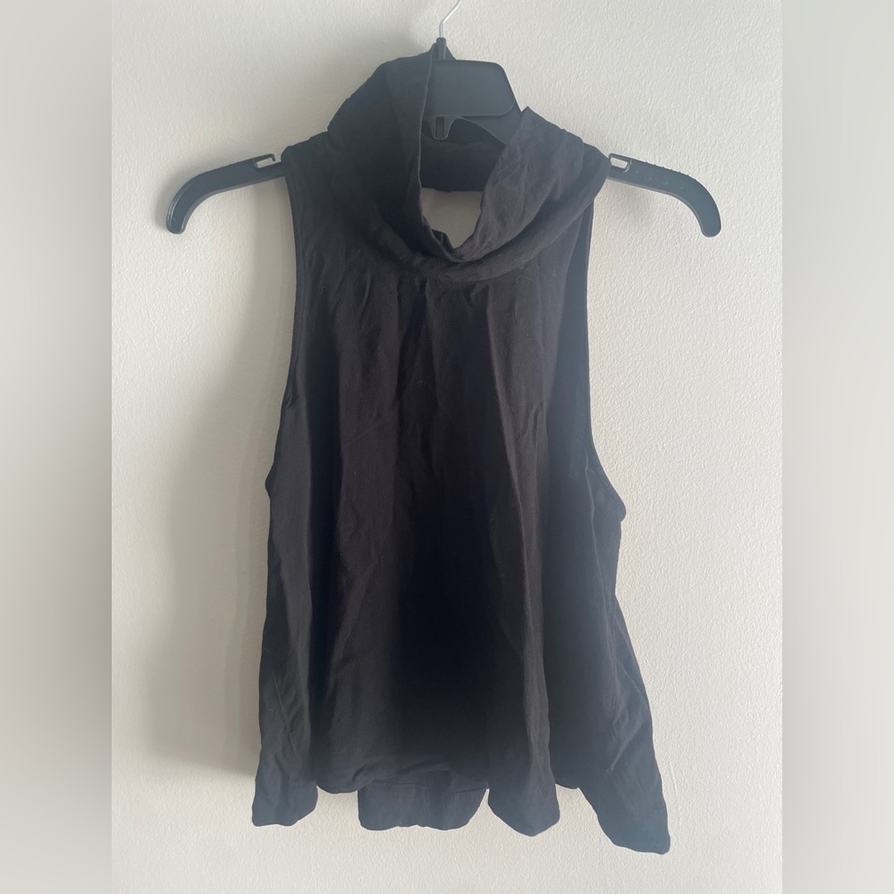 Free People Black Sleeveless Women's Cowl Top